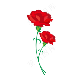 简约风手绘母亲节康乃馨免抠素材