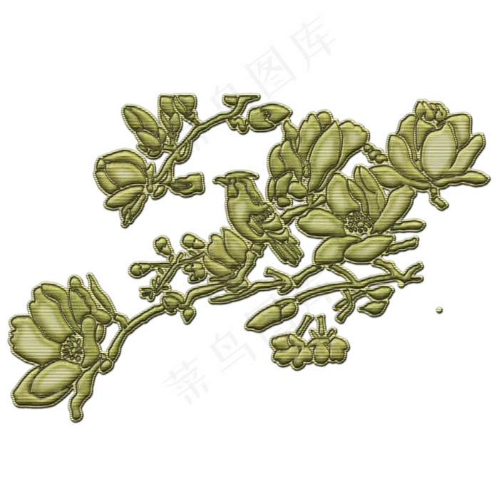 刺绣装饰金色古风(2000X2000(DPI:300))psd模版下载