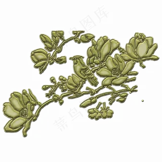 刺绣装饰金色古风