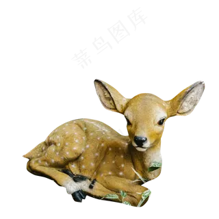 一只可爱的梅花鹿雕塑,免抠元素