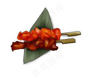 手绘小吃烧烤肉串