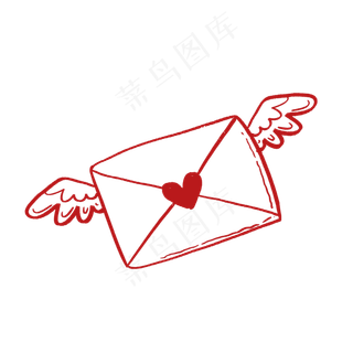 信封和翅膀PNG免抠素材