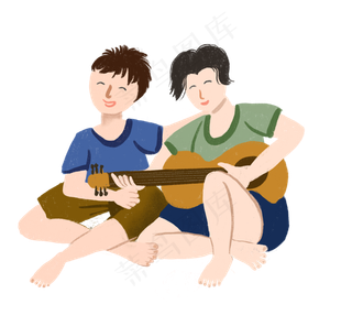 五四青年节弹吉他的青年免抠图
