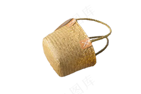 木质颜色的竹篮子png素材