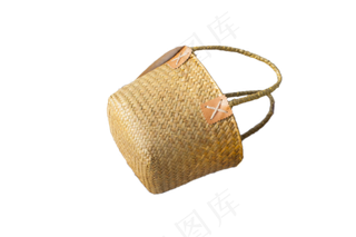 木质颜色的竹篮子png素材