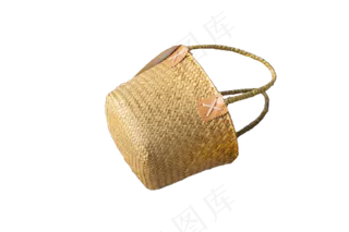 木质颜色的竹篮子png素材