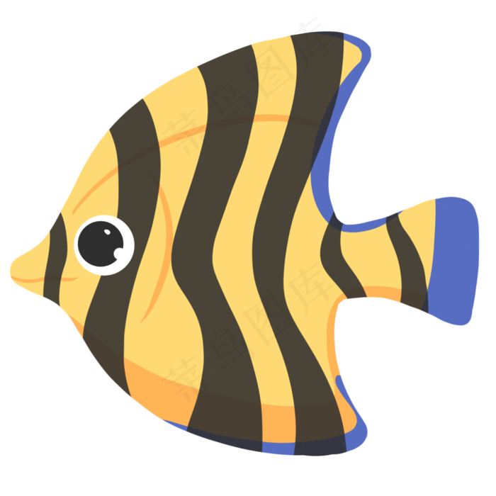 鱼彩色生物游泳鱼类,免抠元素