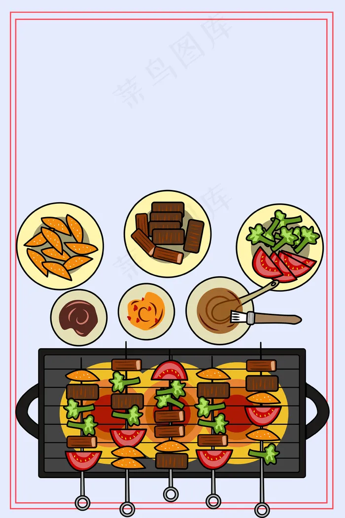 中国美食请你撸串(3545*5315px 	      )psd模版下载