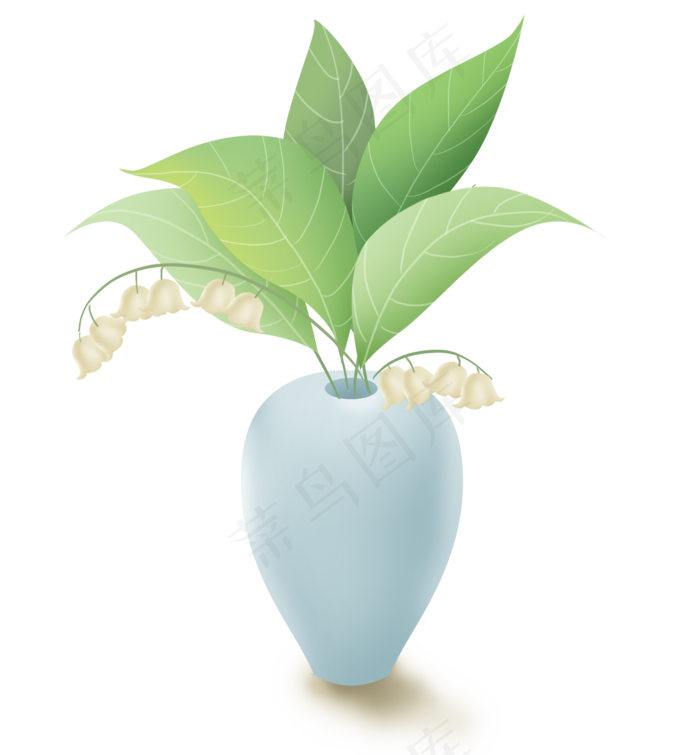 一瓶铃兰植物(2000X2158(DPI:299))psd模版下载
