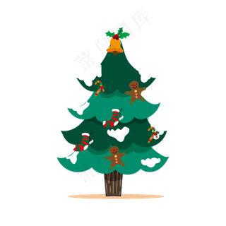 矢量手绘卡通圣诞树,免抠元素
