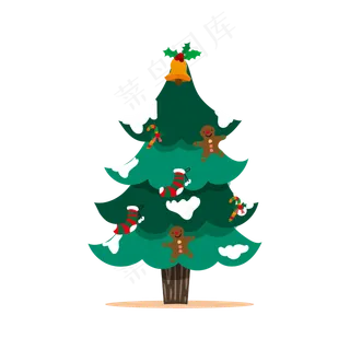 矢量手绘卡通圣诞树,免抠元素