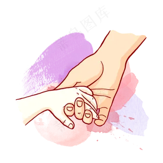 母亲节母亲和孩子手牵手PNG免