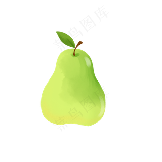 绿色清新手绘梨子