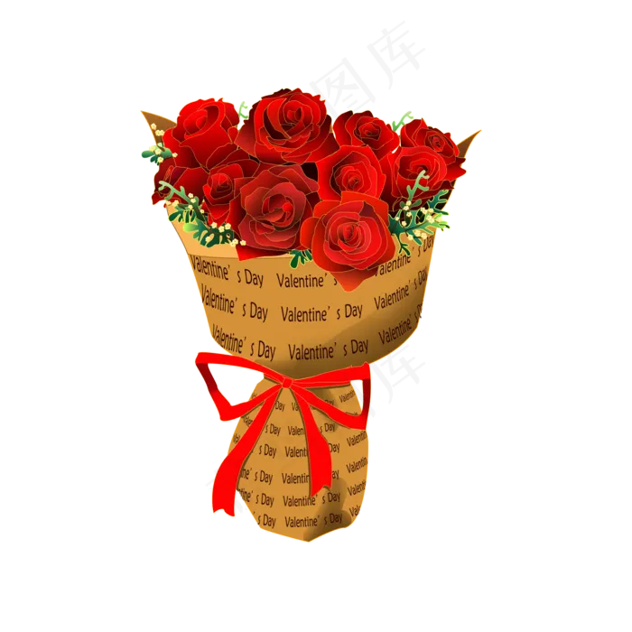 情人节送礼玫瑰捧花手绘玫瑰满天(2000X2000(DPI:300))psd模版下载