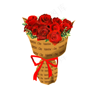 情人节送礼玫瑰捧花手绘玫瑰满天