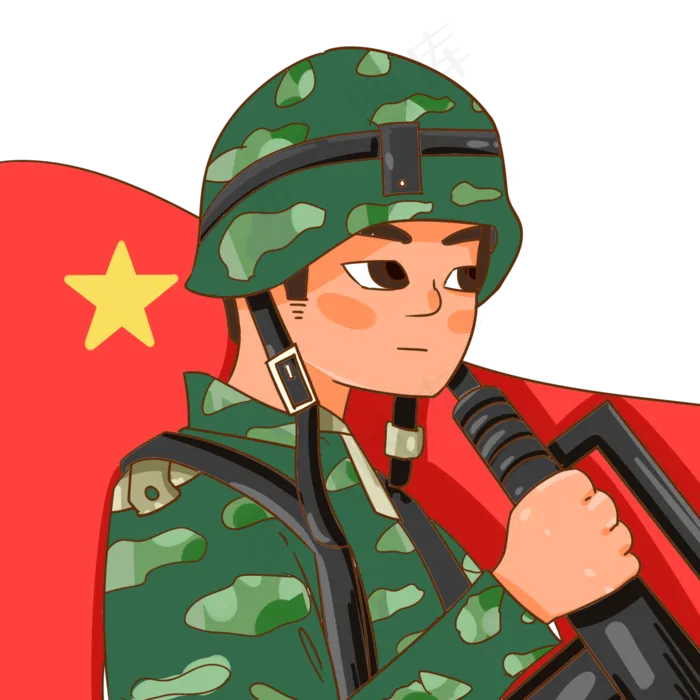 八一建军节持枪的边防士兵(2000X2000(DPI:299))psd模版下载