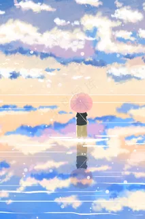 天空云朵倒影水中风景 天空云朵倒影水中风景