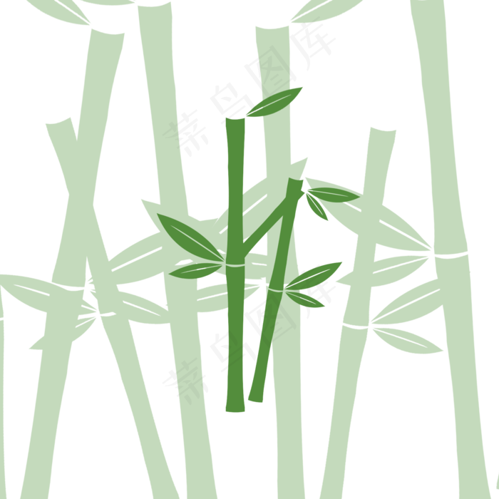 卡通绿色竹子免抠png