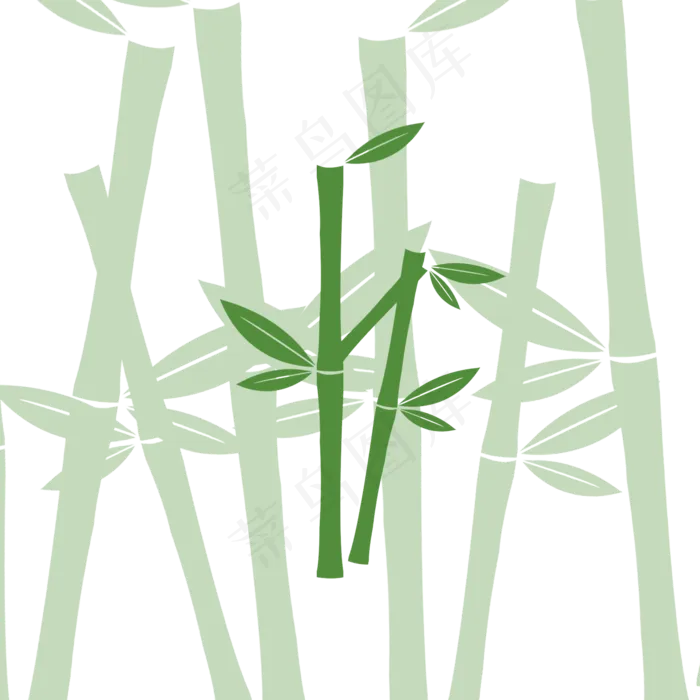 卡通绿色竹子免抠png(2000X2000(DPI:300))psd模版下载