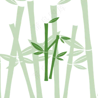 卡通绿色竹子免抠png