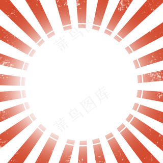 五一复古条状放射边框,免抠元素