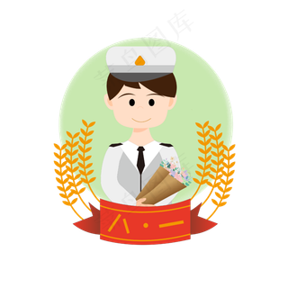 八一建军节空军卡通人物商业素材