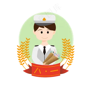 八一建军节空军卡通人物商业素材