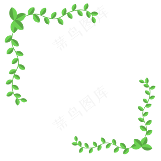 卡通绿色藤蔓边框,免抠元素