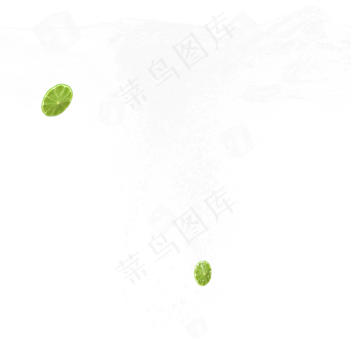 白色透明柠檬冰块元素,免抠元素