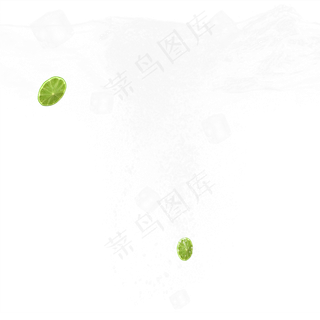 白色透明柠檬冰块元素,免抠元素