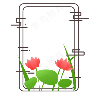 夏日荷花边框