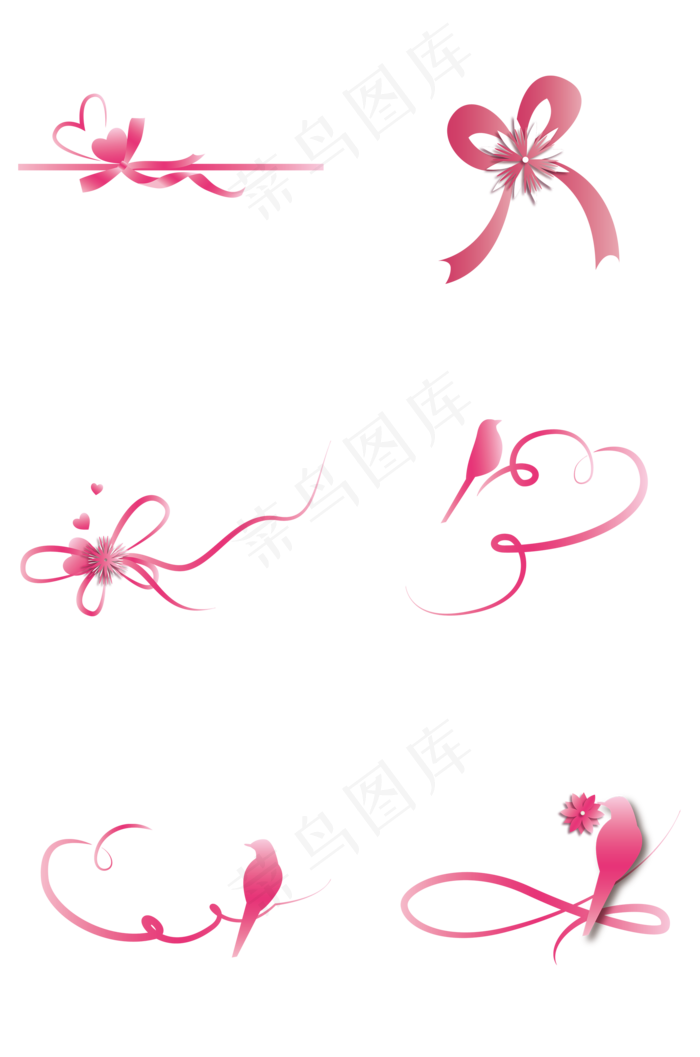 七夕喜鹊爱心与飘带(2000X3020)