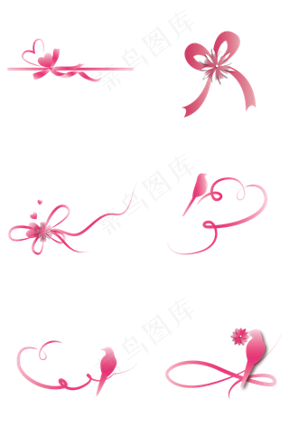 七夕喜鹊爱心与飘带