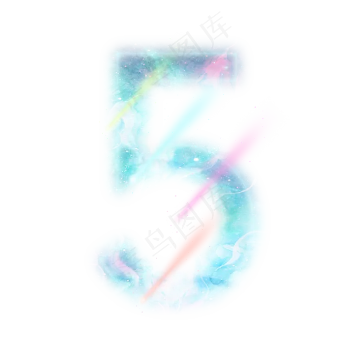梦幻星空数字5(2000*2000px 	      )psd模版下载
