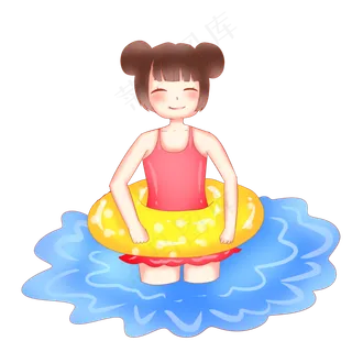 戏水游泳女孩