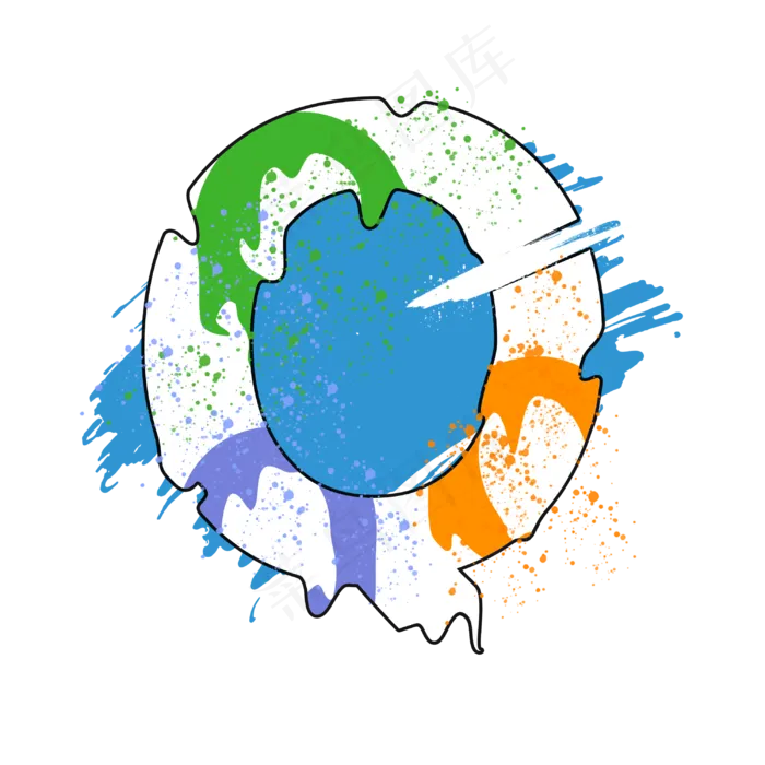 创意涂鸦白色psd字母Q(3000X3000(DPI:300))psd模版下载