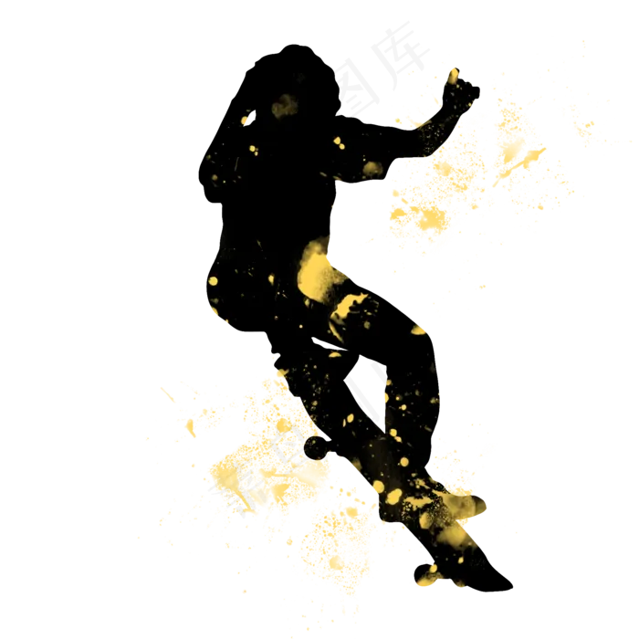 开学季滑板社团招新剪影,免抠元素(2000X2000(DPI:300))psd模版下载