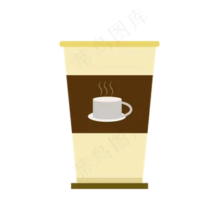 矢量免扣咖啡纸杯