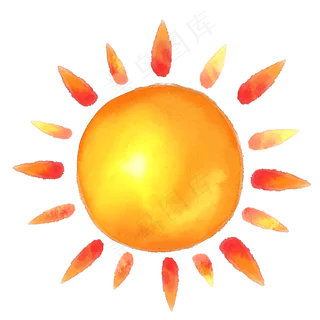 水彩炎热日光太阳