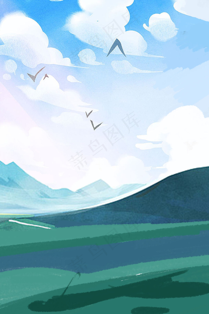 卡通春天野外风景下载