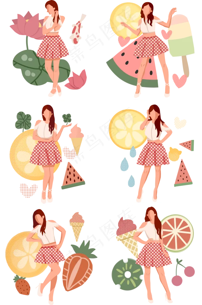 卡通立夏人物拼图(2000X3020(DPI:300))psd模版下载
