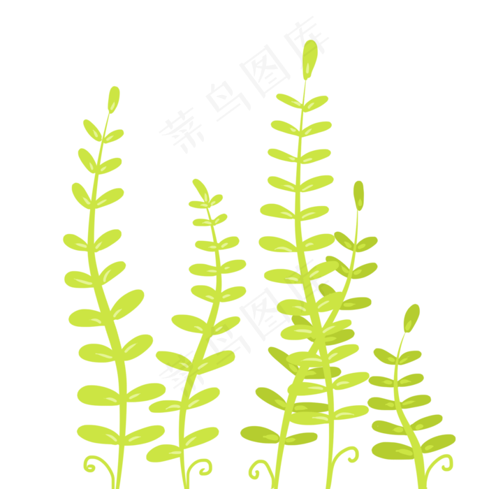 卡通绿色植物藤蔓(2000X2000(DPI:300))psd模版下载