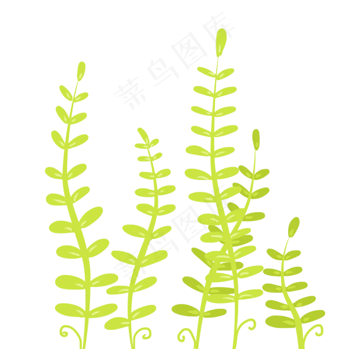 卡通绿色植物藤蔓(2000X2000(DPI:300))psd模版下载