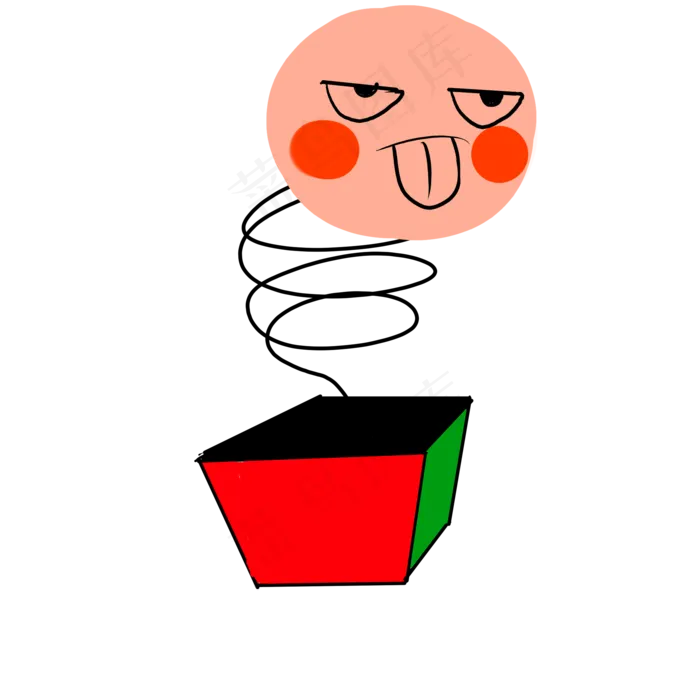 红色圆脸弹簧插图(2000X2000(DPI:300))psd模版下载