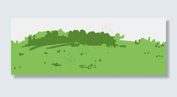 绿色草地草坪banner,免抠元素