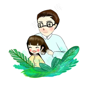 父亲节为女儿梳头发