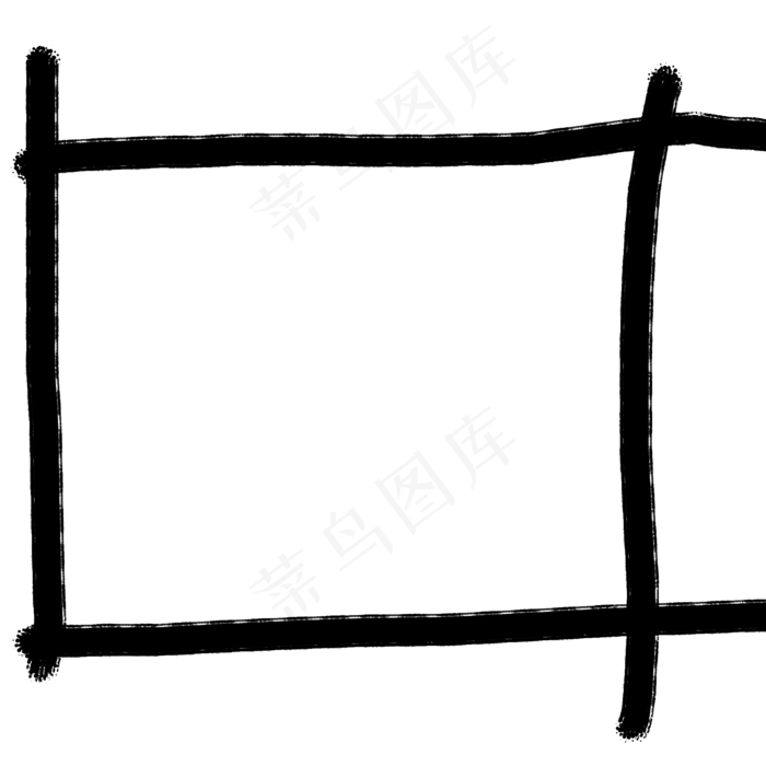 黑色毛笔笔刷边框(2000*2000px 72 dpi )ai矢量模版下载