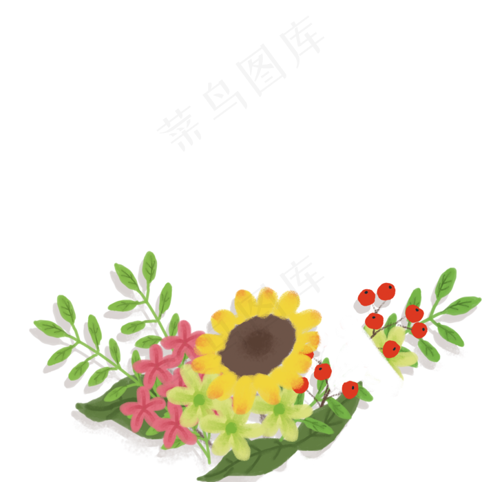 卡通植物鲜花下载(2000X2000(DPI:300))psd模版下载