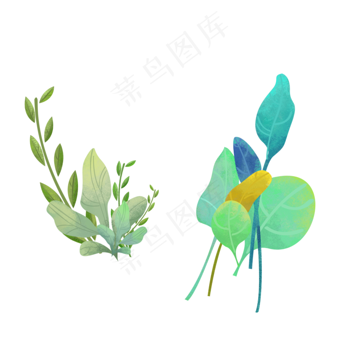 水彩叶子大自然景观