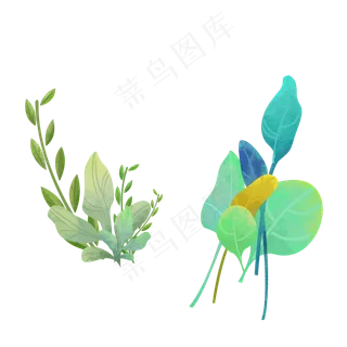 水彩叶子大自然景观